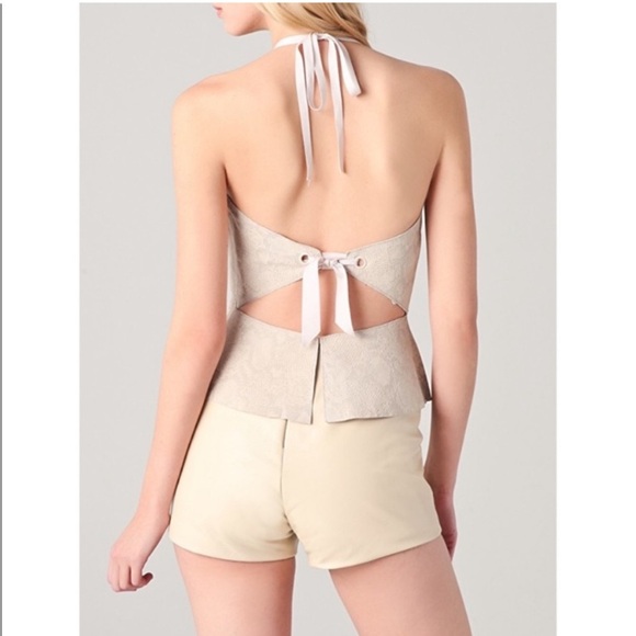 rebecca taylor leather halter top snake women’s size 0 - Picture 2 of 9